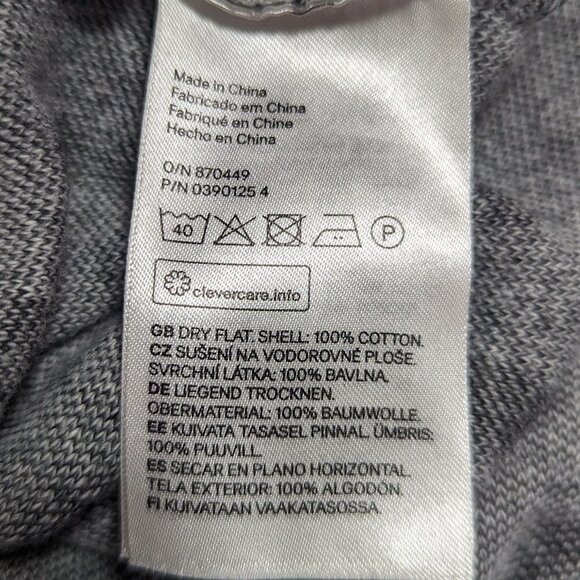 H & M Cotton Polka Dot Midweight Crew Neck Sweater Gray Black Size Small - Picture 6 of 12